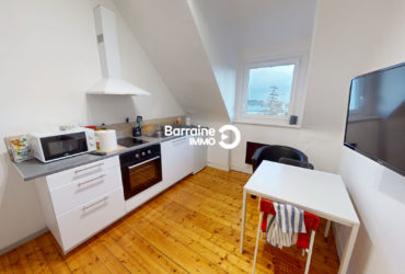 A VENDRE   BREST 4 MOULINS   APPARTEMENT  T1 BIS MEUBLE   DERNIER ETAGE   VUE MER